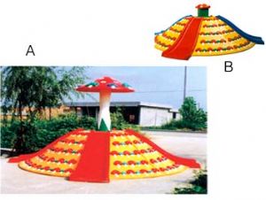 點擊查看詳細信息<br>標題：蘑菇型攀巖滑梯Ⅱ型 HL-6316 閱讀次數：7382